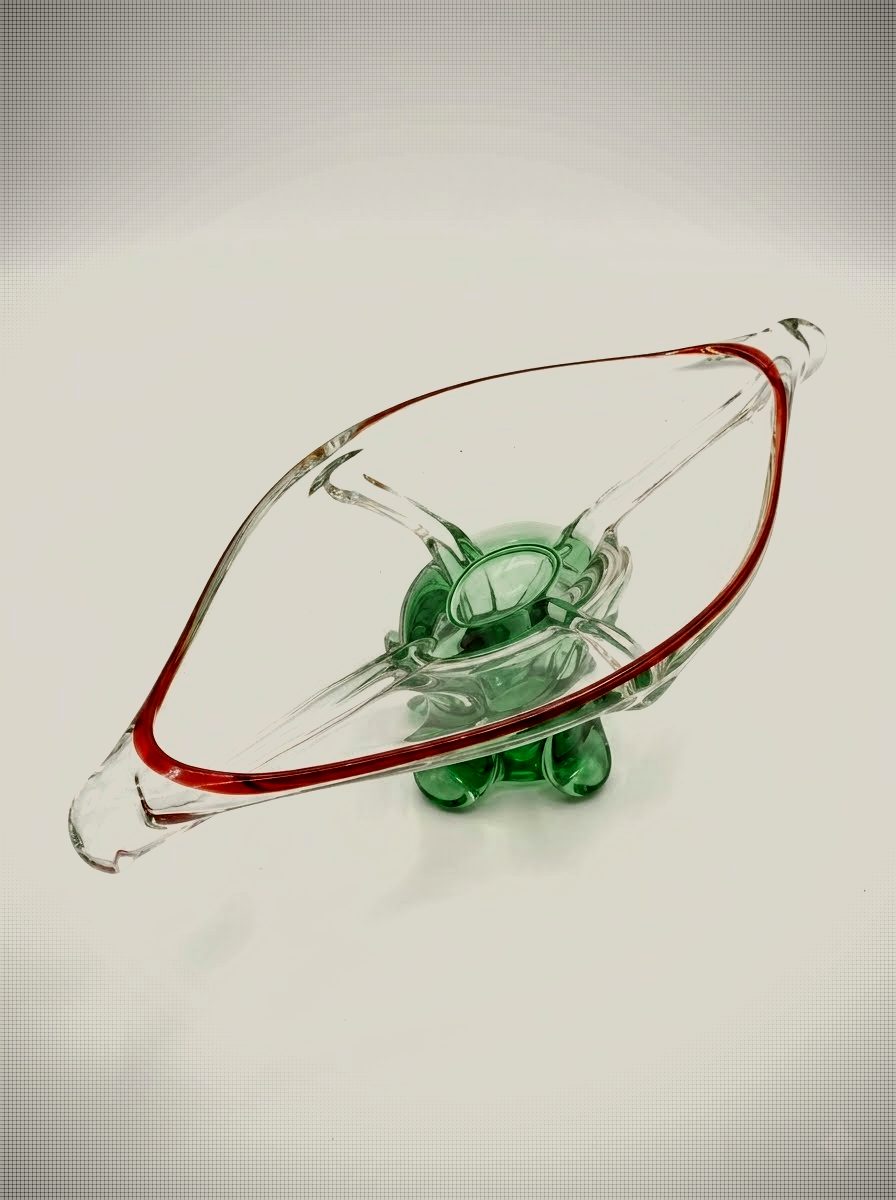 Vintage Murano Sommerso Gondola Centerpiece Bowl