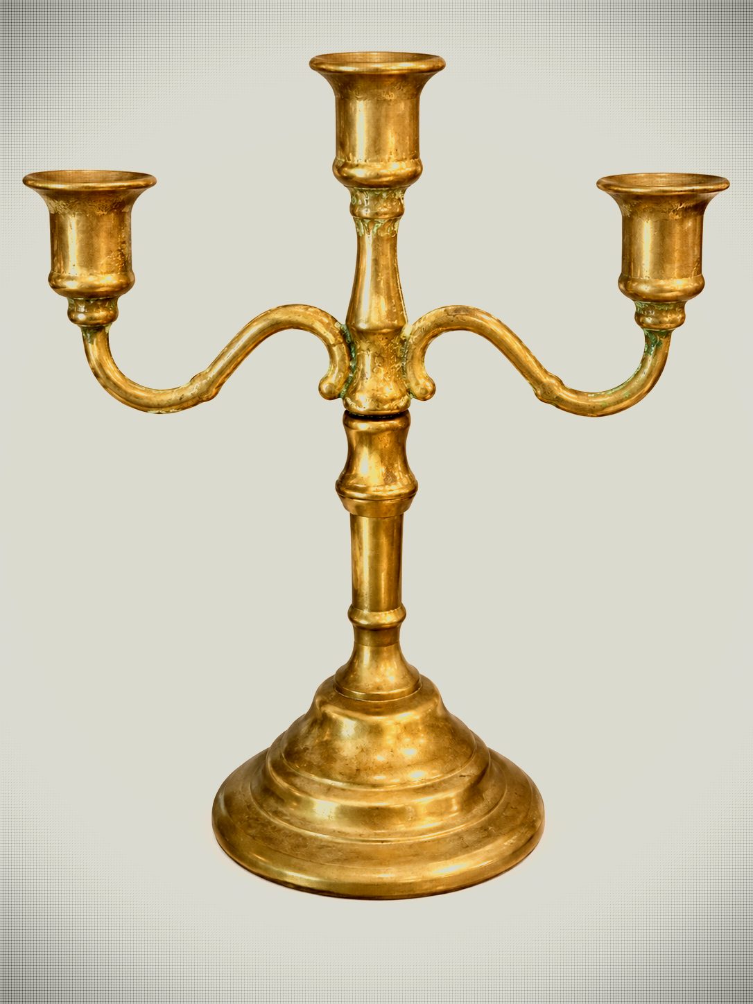 Brass Three-Arm Candelabrum