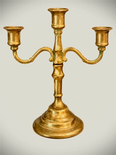 Brass Three-Arm Candelabrum