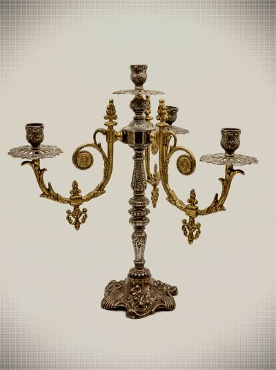 Silver-Plated Four-Light Candelabrum – Rococo Revival