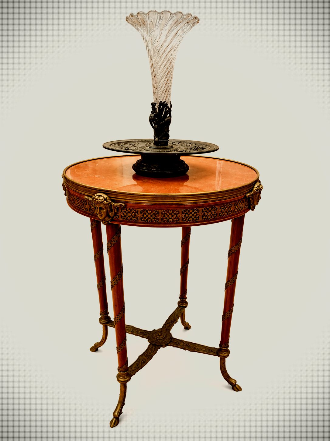 Pair of French Louis XVI Oval Marble-Top Occasional Tables