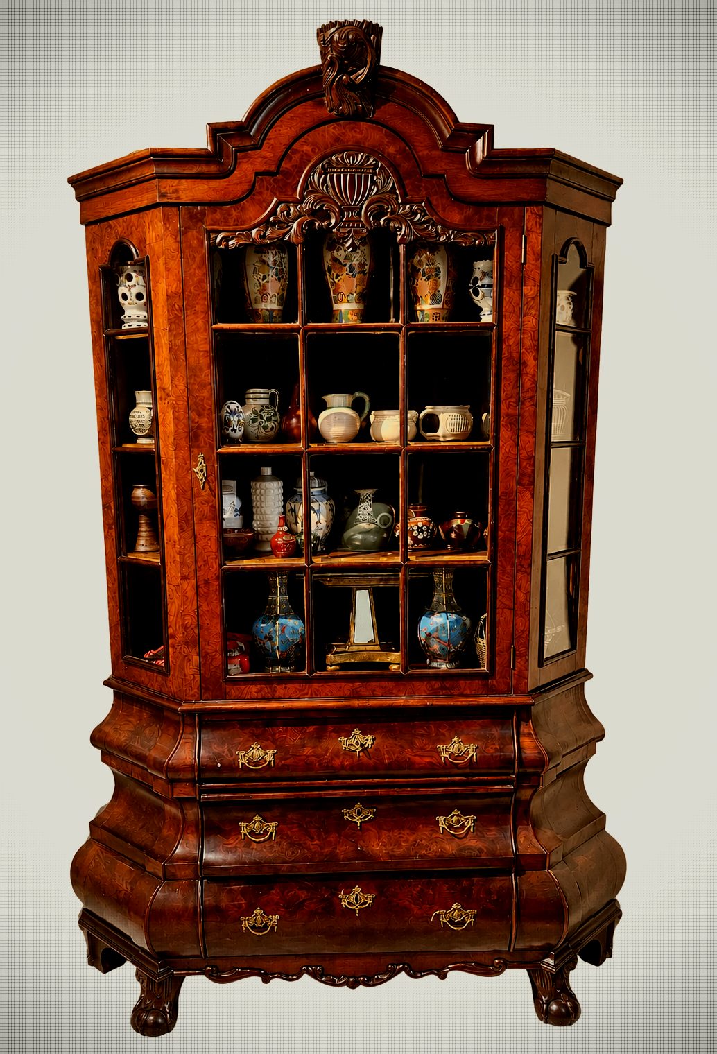 Dutch Bombe Vitrine – Antique Style