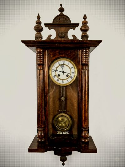 Antique Late-Victorian Vienna Regulator Wall Clock