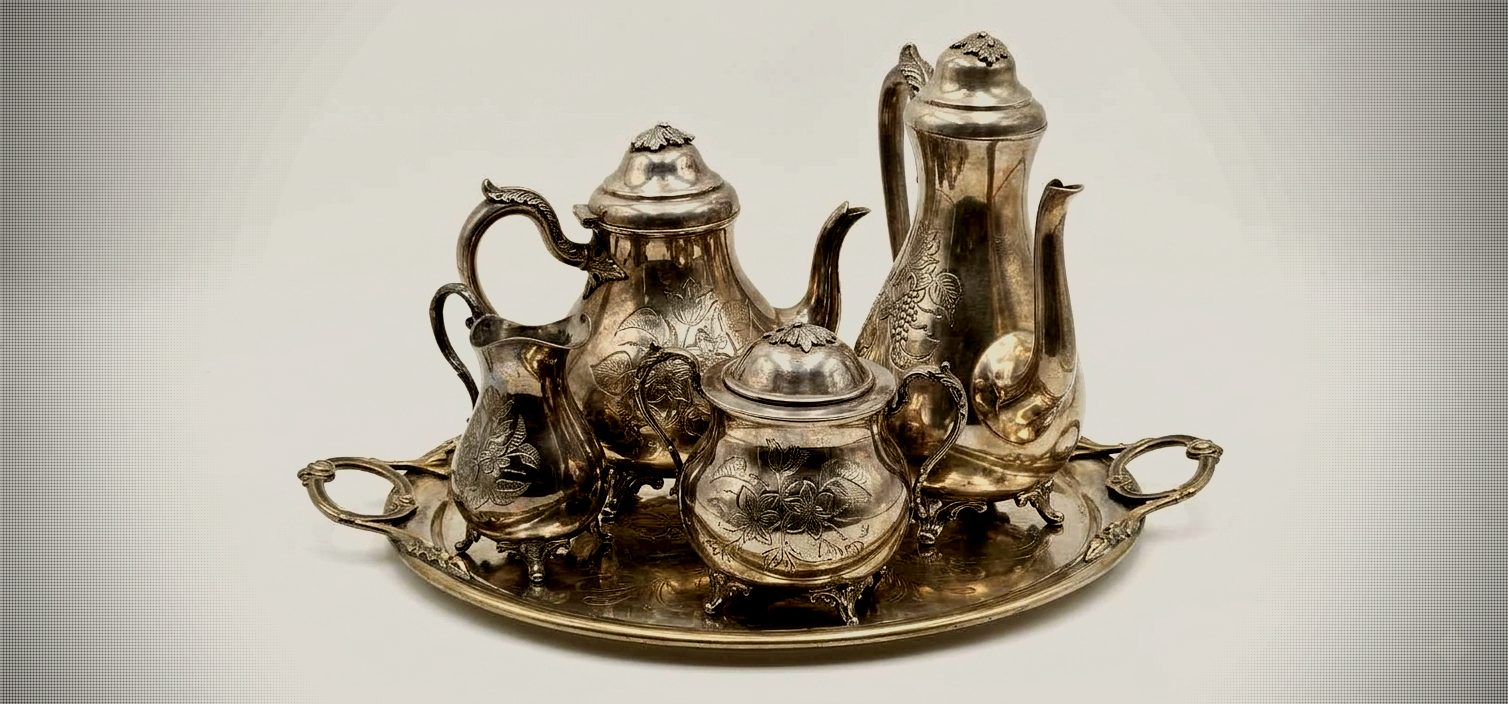 Antique Victorian Style Tea & Coffee Service with Tray