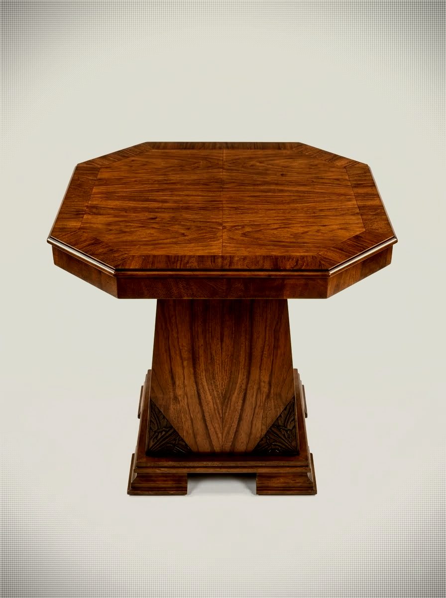 Art Deco Octagonal Pedestal Table