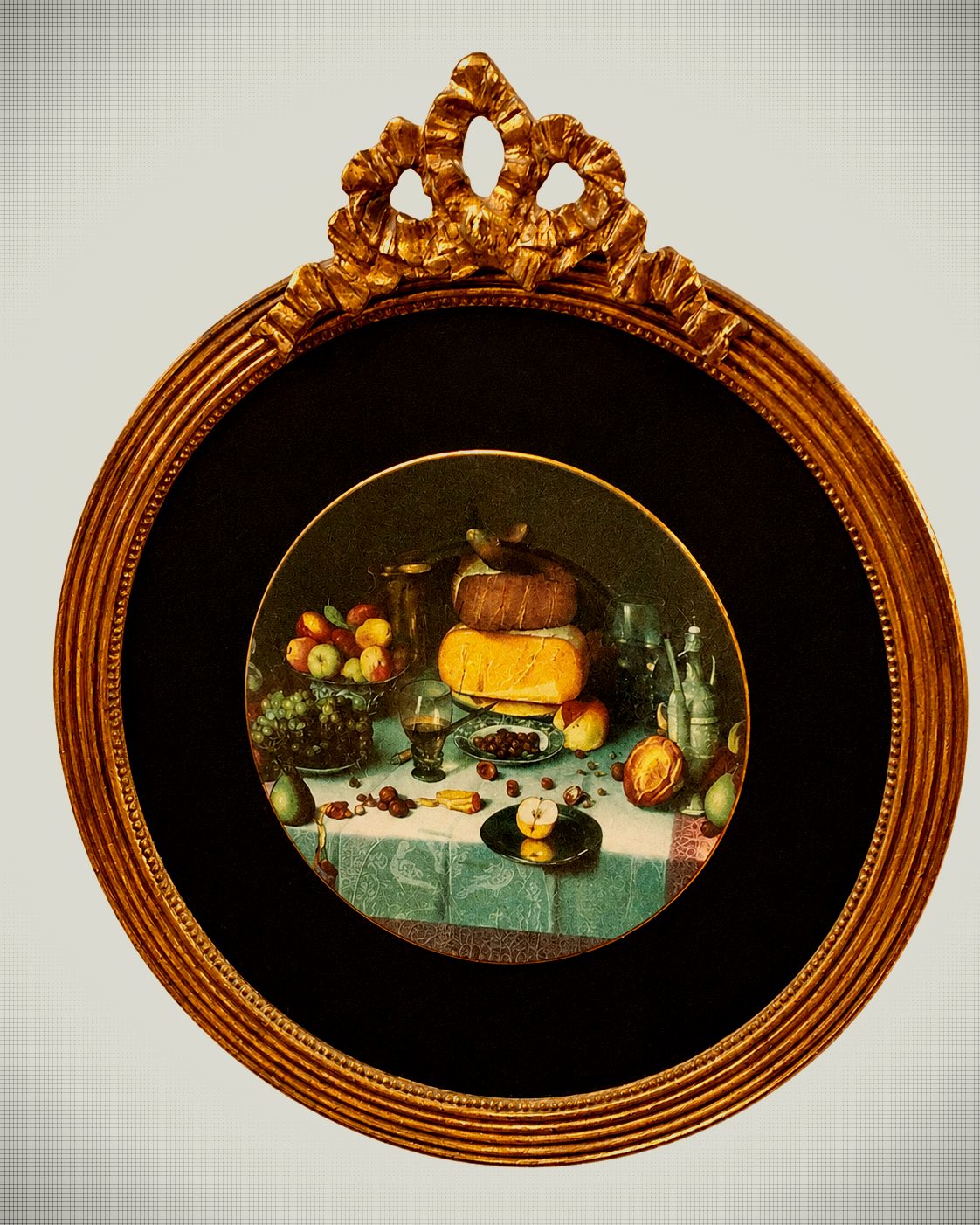Pair of Framed Floral Porcelain Cabinet Plates