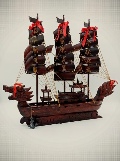 Vintage Handcrafted Wooden Dragon Boat