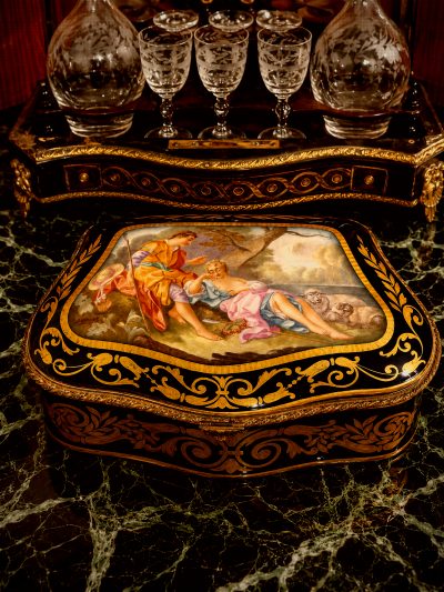19th-Century French Sèvres-Style Porcelain Jewelry Casket
