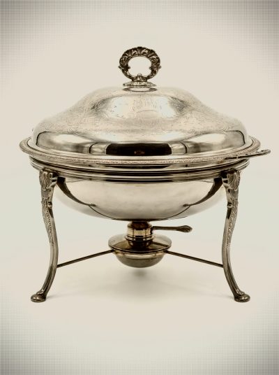 Mid-Century E.H. Parkin Sheffield Silver-Plated Chafing Dish