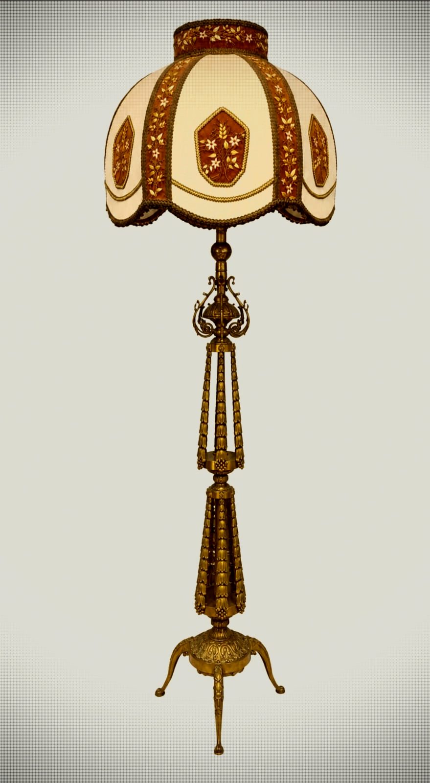 French Louis XVI Revival Brass Floor Lamp