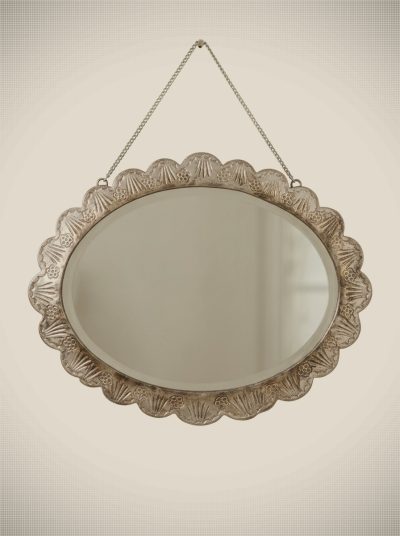 Tavra Turkish 900 Silver Repoussé Hanging Mirror