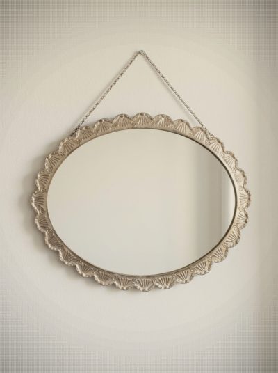 Tavra Turkish 900 Silver Repoussé Hanging Mirror