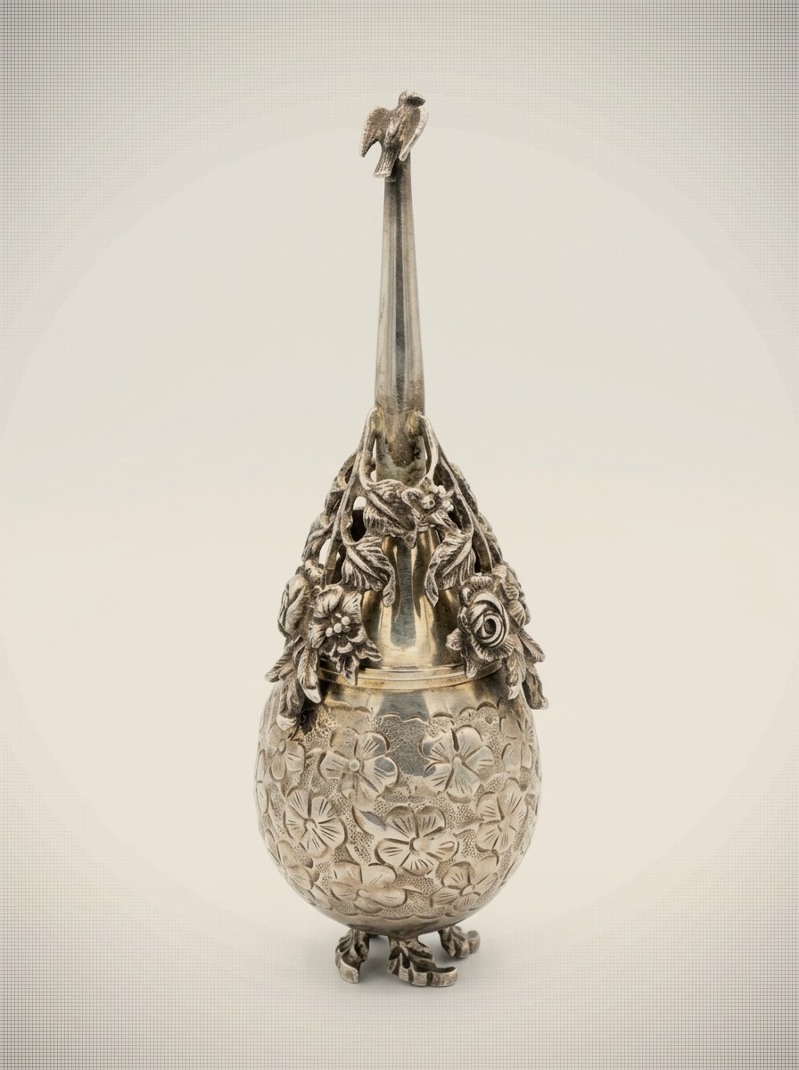 Vintage Middle Eastern Silver-Plated Rosewater Sprinkler