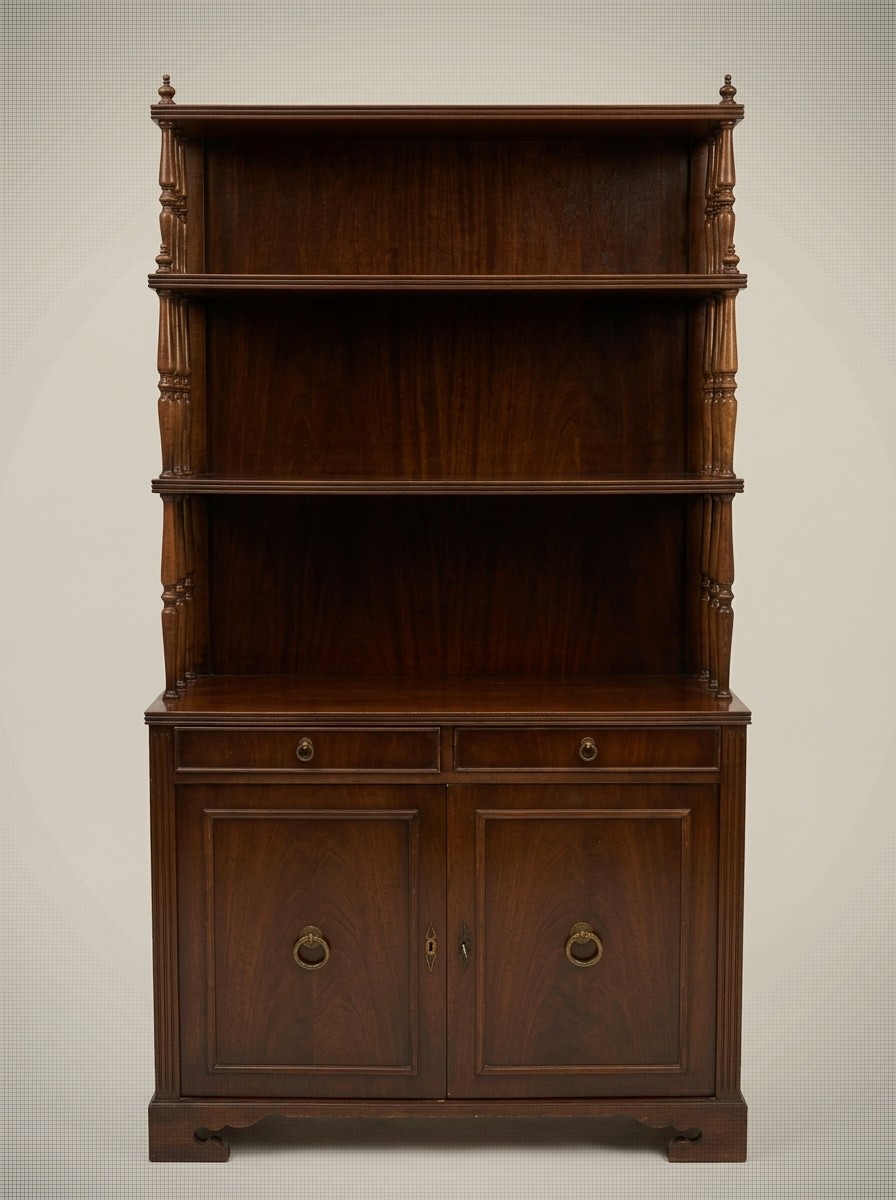 Regency Revival Bookcase-on-Cupboard