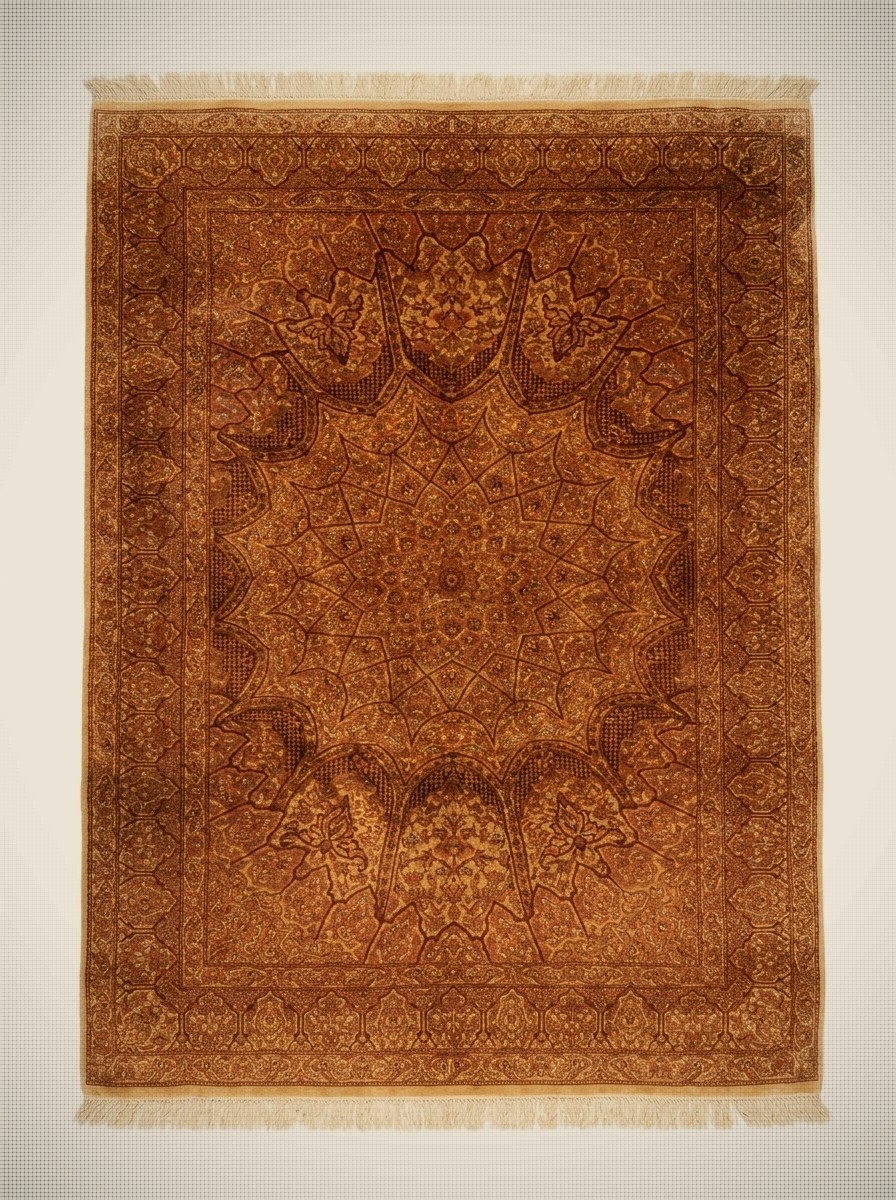 Authentic Hand-Knotted Persian Qom Mohammadi Silk Rug