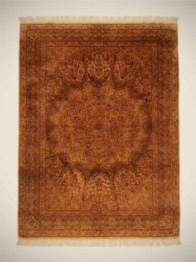 Authentic Hand-Knotted Persian Qom Mohammadi Silk Rug