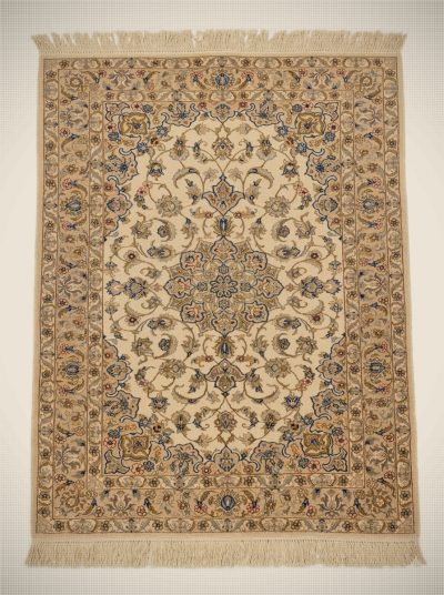 Hand-Knotted Persian Isfahan "Davari" Silk & Wool Area Rug