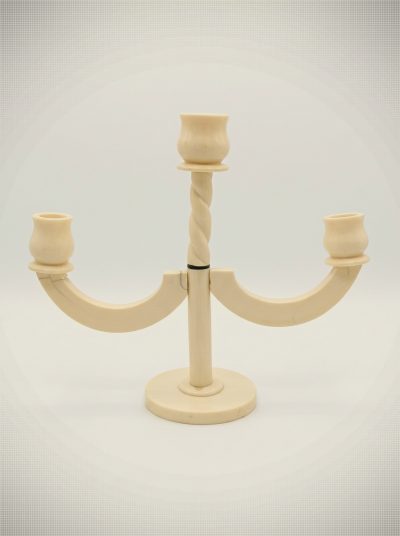 Pair of Three-Arm Ivory Candelabra